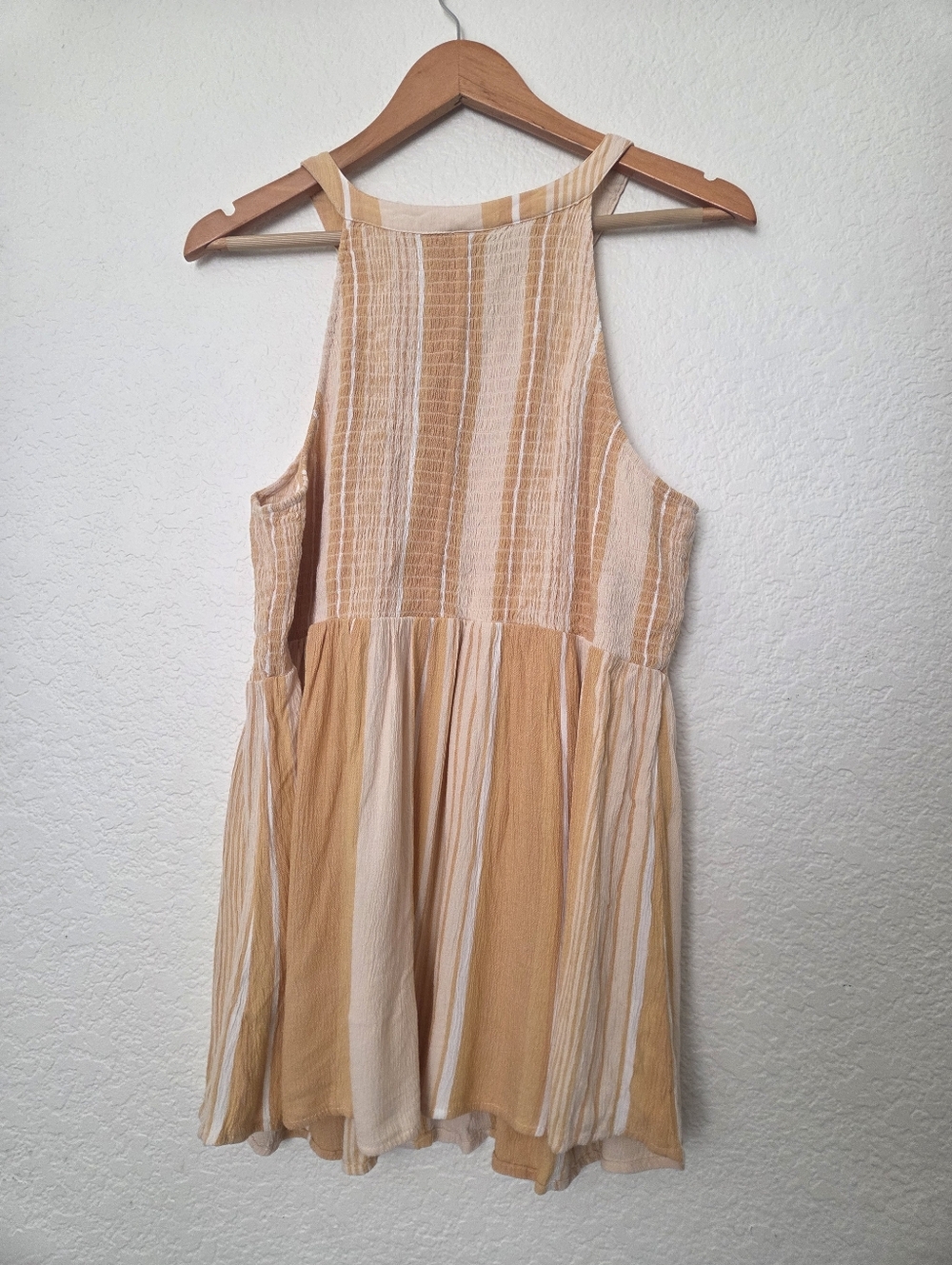 Torrid Size 1 Striped Babydoll Tank Top Button Front Peach Boho - Picture 2 of 4